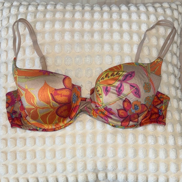 Victoria's Secret Other - Vintage 2003 Y2K Floral Multicolor Underwire Push Up Women's Bra